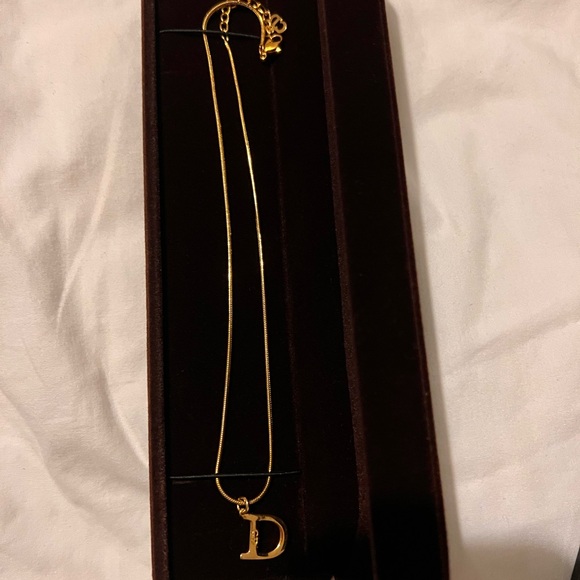 Christian Dior “D” Necklace with Case - Picture 1 of 5